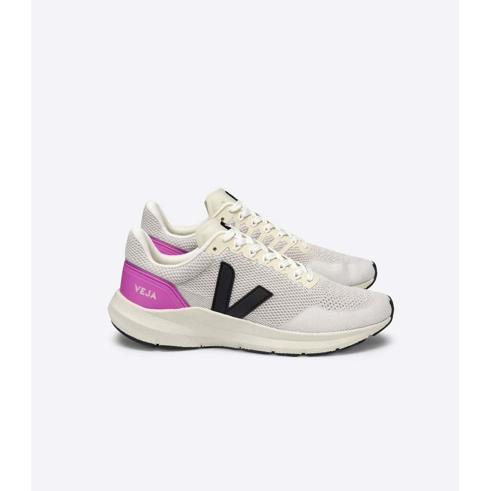 White/Purple Men\'s Veja MARLIN V-KNIT Shoes | AU 242TCE